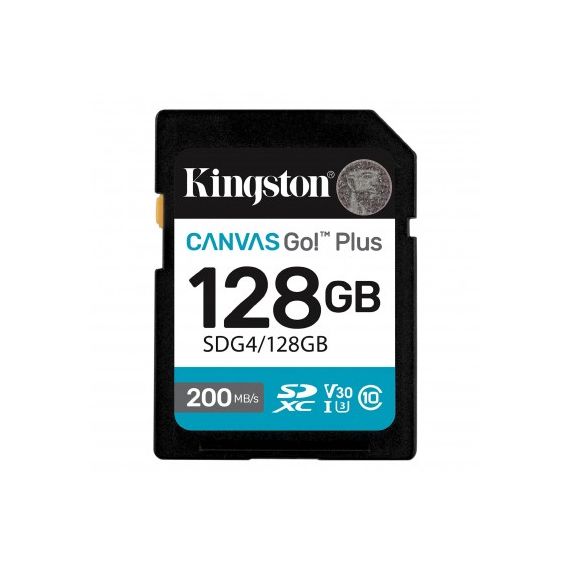 КАРТА ПАМЯТИ SD 128GB KINGSTON CANVAS GO! PLUS G4, 200/160MB/S