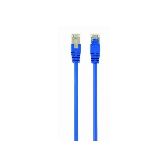 PATCH CORD FTP CAT.5E 1M - BLUE, PP22-1M/B, GEMBIRD, MOLDED STRAIN RELIEF 50U” PLUGS