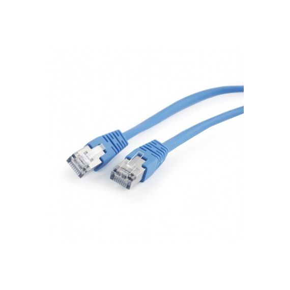 PATCH CORD FTP CAT.5E 1M - BLUE, PP22-1M/B, GEMBIRD, MOLDED STRAIN RELIEF 50U” PLUGS