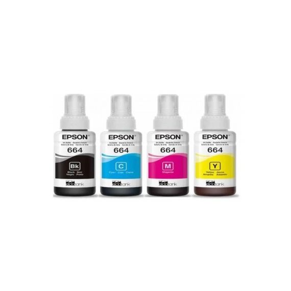 EPSON 664 ECOTANK 4-COLOUR MULTIPACK (T6641/T6642/T6643/T6644), 280ML, FOR ECOTANK L130/L100/ L110/ L120/ L121/ L132/ L1455/ L200/ L312