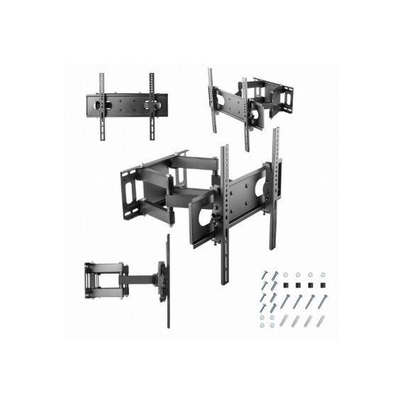 FULL-MOTION TV-WALL MOUNT FOR 32 -55”- GEMBIRD ”WM-55ST-04”, ALLOWS UP TO 60 DEGREES SWIVEL AND 20 DEGREES TILTING, MAX. 35 KG, DISTANCE TO WALL: 78 - 400 MM, MAX. VESA 400 X 400, BLACK