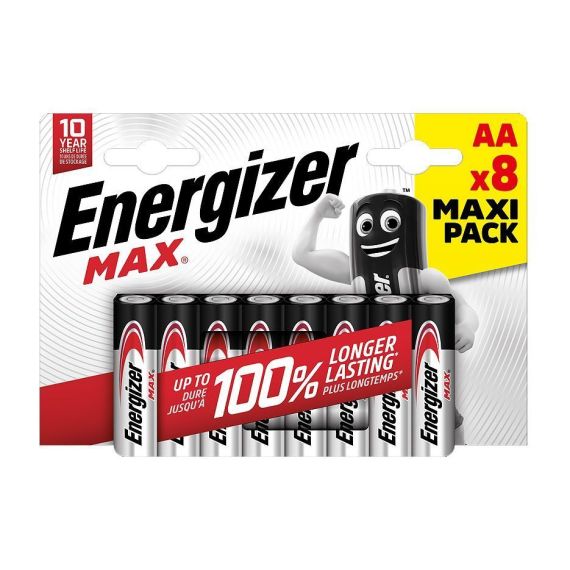 ENERGIZER MAX 8 X AA ALCALINE BATTERY BLISTER (RED)