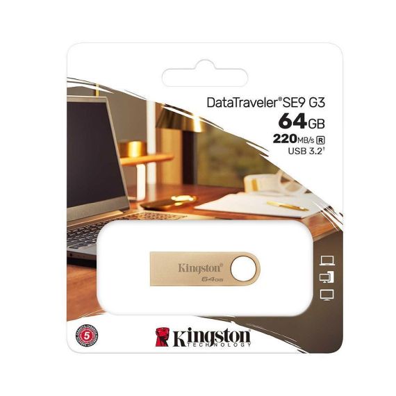 64GB USB3.0 KINGSTON DATATRAVELER SE9 G3 GOLD