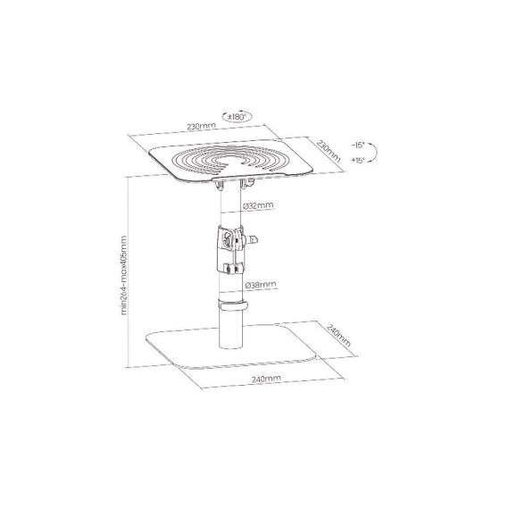 BRATECK BS-69T DESKTOP FREESTANDING SPEAKER STAND (2 PCS SET)