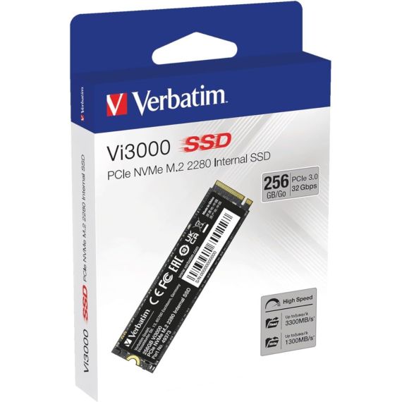 256GB SSD M.2 TYPE 2280 PCIE NVME 3.0 X4 VERBATIM VI3000 49373