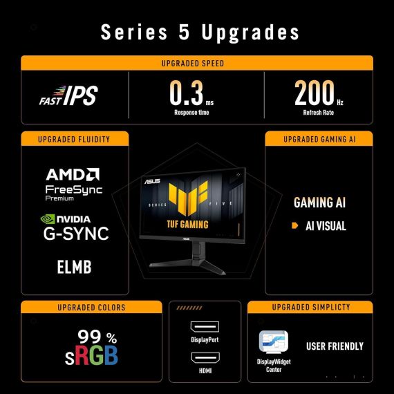 МОНИТОР 24.5 ASUS TUF GAMING VG259QL5A FAST IPS GAMING MONITOR WIDE 16:9