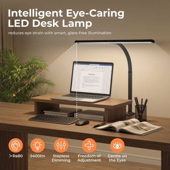 НАСТОЛЬНАЯ СВЕТОДИОДНАЯ ЛАМПА LUMIVIDA LDL05-2E INTELLIGENT CLAMP-ON LED