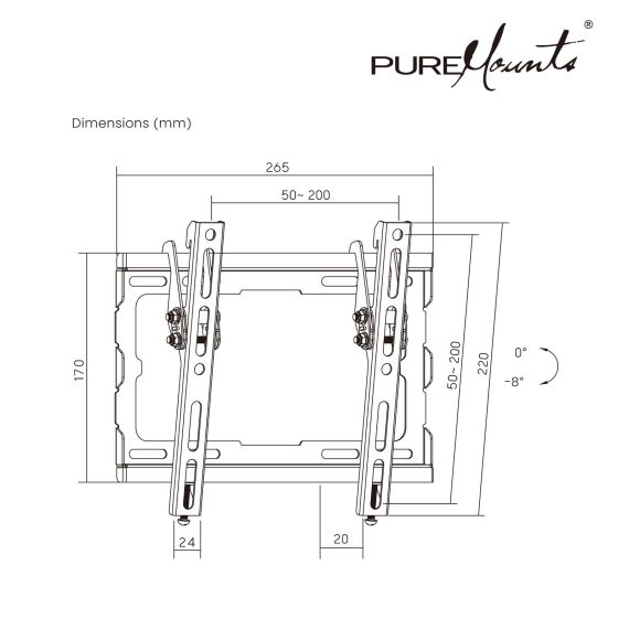 TV-WALL MOUNT FOR 23-43” - PUREMOUNTS ”BT210”