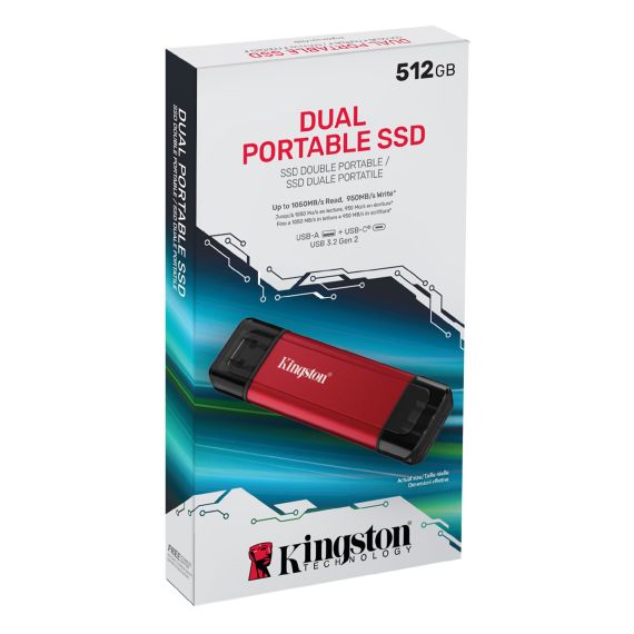 FLASH EXTERNAL SSD 512GB  KINGSTON DUAL PORTABLE SSD
