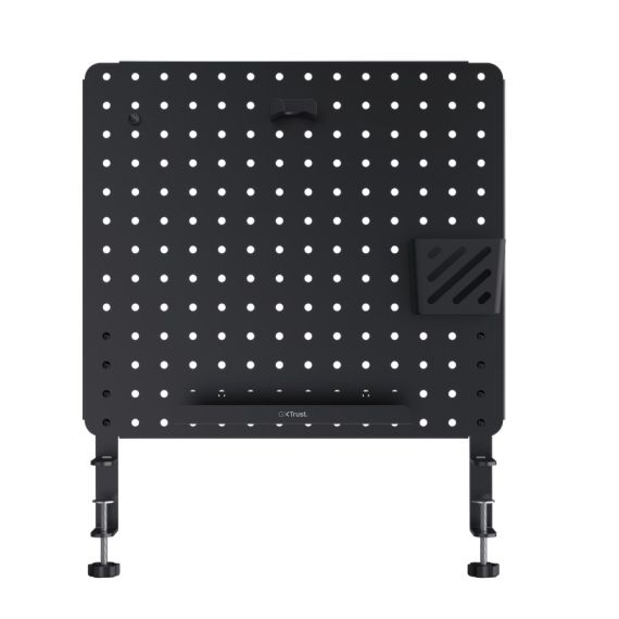 TRUST GXT 724 VESTO METAL PEGBOARD DESK ORGANISER, STEEL, 47X42CM, BLACK