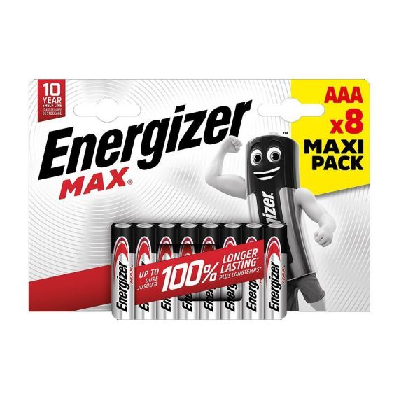 ENERGIZER MAX 8 X AAA ALCALINE BATTERY BLISTER (RED)