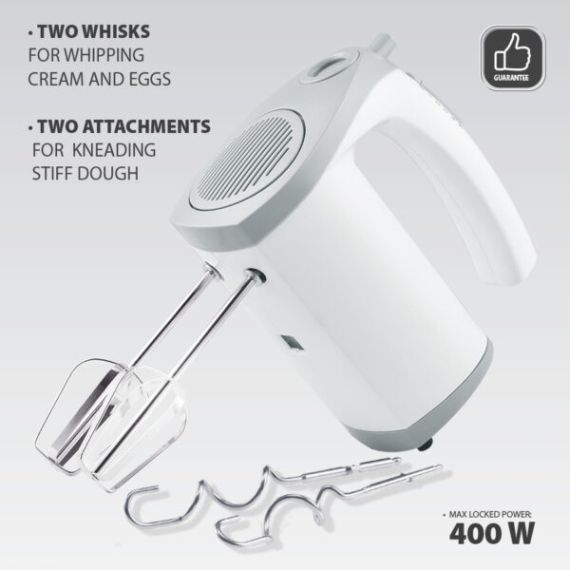 МИКСЕР РУЧНОЙ MAESTRO MR-505 WHITE (400ВТ)