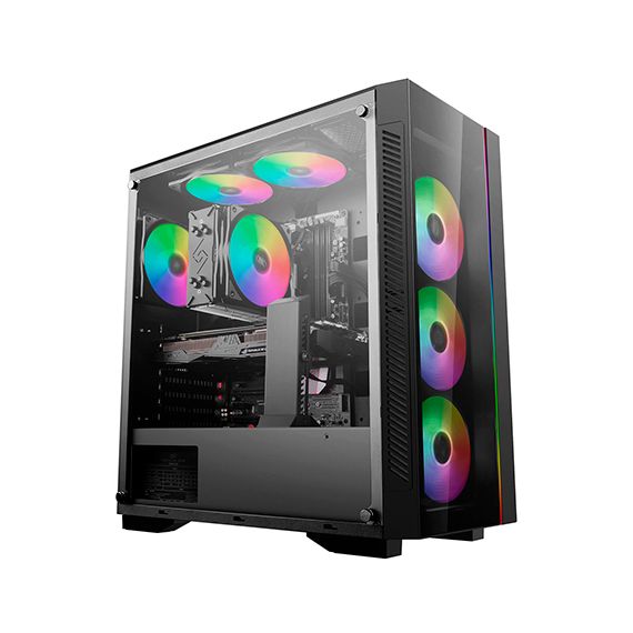 CARCASA DEEPCOOL MATREXX 55 V3 ADD-RGB / W/OPSU / SIDE PANEL / RGB LIGHTING STRIP / ATX / BLACK