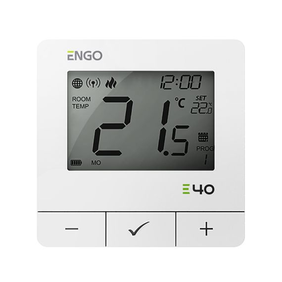 TERMOSTAT PROGRAMABIL ENGO E40-BATW PRIN INTERNET ZIGBEE/WIRELESS CU BATERIE, WH