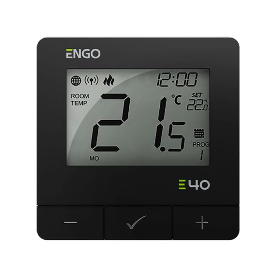 TERMOSTAT PROGRAMABIL ENGO E40-230B PRIN INTERNET ZIGBEE/WIRELESS, 230V, BLACK
