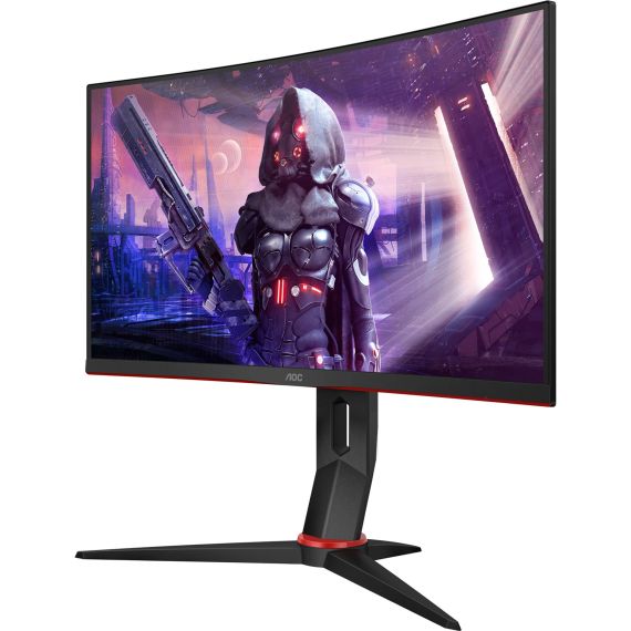 23.8" GAMING MONITOR AOC  C24G2U/BK / 1MS / CURVED / 165HZ / BLACK/RED