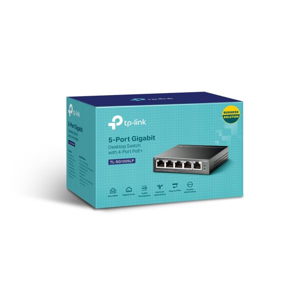 POE КОММУТАТОР TP-LINK TL-SG105LP / 5 PORT / GIGABIT / RJ45 / STEEL CASE
