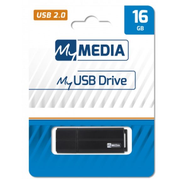 USB FLASH DRIVE MYMEDIA (BY VERBATIM) MYUSB DRIVE BLACK USB2.0 16GB