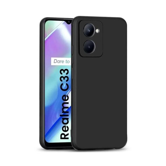 HELMET CASE LIQUID SILICON REALME C33, BLACK