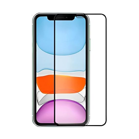HELMET DIAMOND GLASS 5D FRAME IPHONE 11, BLACK 