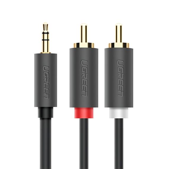 UGREEN CABLE AUX 3.5MM MALE TO 2XRCA MALE 1.5M | AV102, GRAY