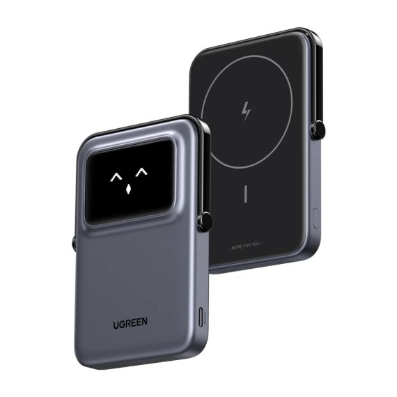 UGREEN POWER BANK UNO SERIES MAGNETIC WIRELESS WITH KICKSTAND 5000MAH, 7.5/20W, SPACE GRAY
