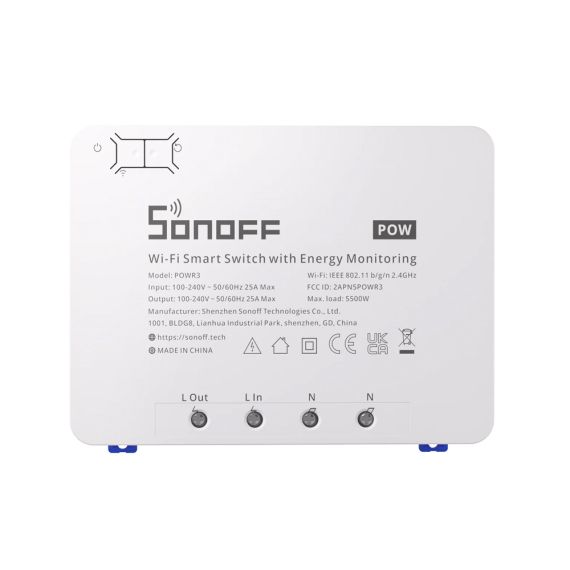 SONOFF WI-FI HIGH POWER SMART SWITCH WITH ENERGY MONITORING POWR3 25A