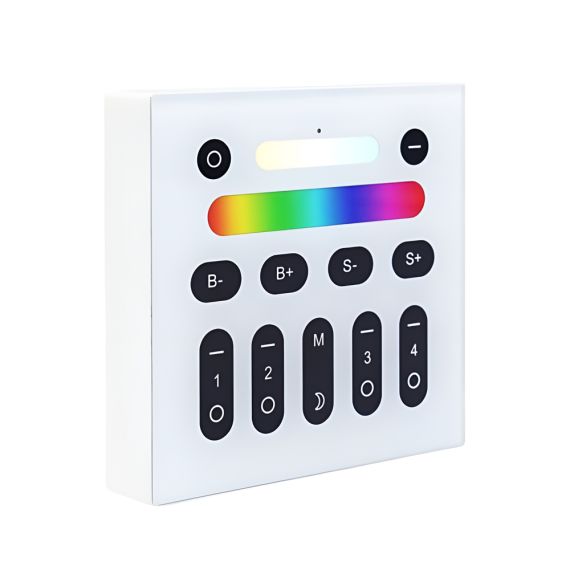 GLEDOPTO 2.4G RGBW 4 ZONE RGB+CCT WALL MOUNTED TOUCH PANEL REMOTE (GL-W-003Z), COMPATIABLE WITH PRO VERSION LIGHTS AND CONTROLLERS