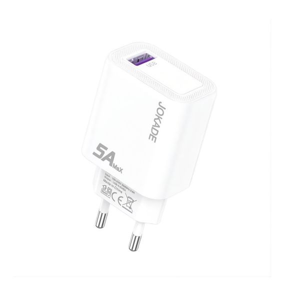 JOKADE WALL CHARGER 1*USB-A 5A,20W JB140, WHITE
