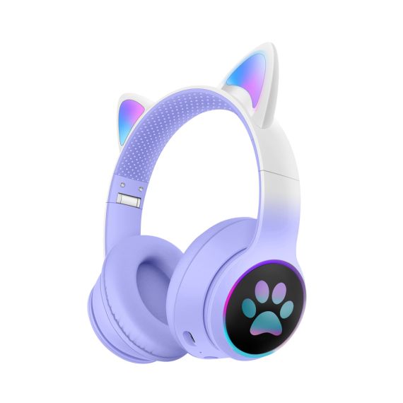 MUSEN WIRELESS KIDS HEADPHONES ON EAR LK-029 (CAT EARS), PURPLE