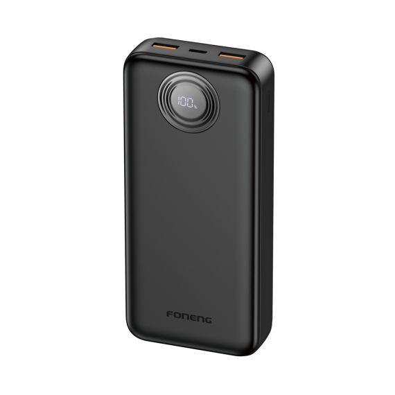 FONENG POWER BANK WITH DIGITAL DISPLAY 20000 MAH, 22.5W, BLACK