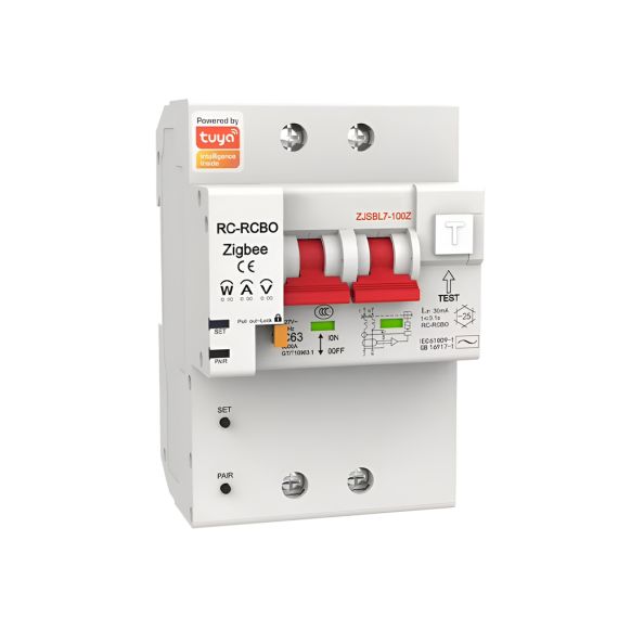 MOES ZIGBEE CIRCUIT BREAKER  2P 100A WITH ENERGY MONITORING( OCP / OVP / UVP) 