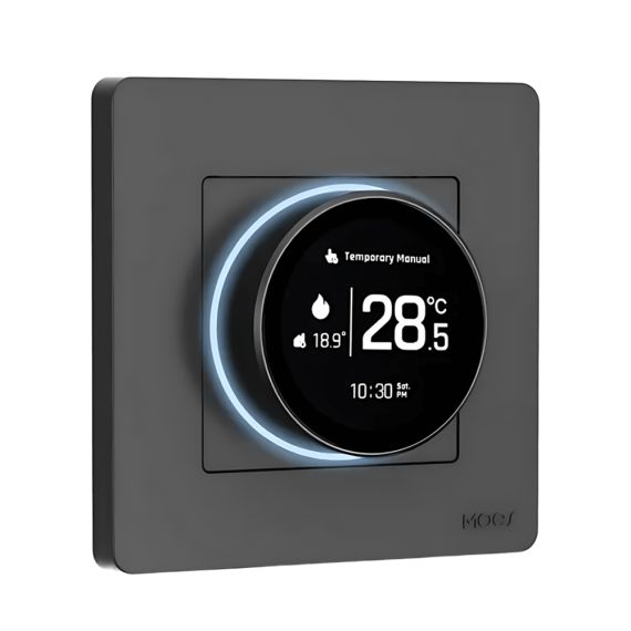 MOES ZIGBEE STAR RING SMART THERMOSTAT TEMPERATURE CONTROLLER ELECTRIC FLOOR HEATING 16A, GREY