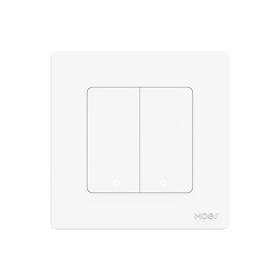 MOES ZIGBEE STAR RING SMART PUSH BUTTON SWITCH 2 GANG (NEUTRAL OPTIONAL), WHITE