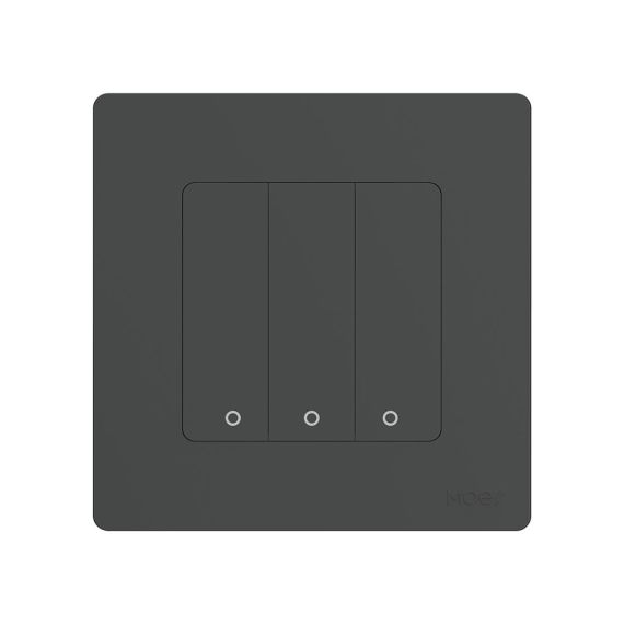 MOES ZIGBEE STAR RING SMART PUSH BUTTON SWICTH 3 GANG CR2032, GREY