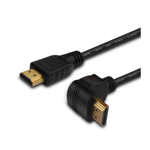CABLE HDMI M TO HDMI90° M  1.5M  V1.4  SAVIO CL-04 GOLD-PLATED