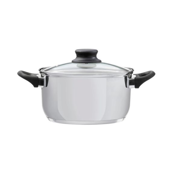 DOMOTTI, POT WITH LID, LIMA, 24 CM, 6.1 L STAINLESS STEEL, TEMPERED GLASS