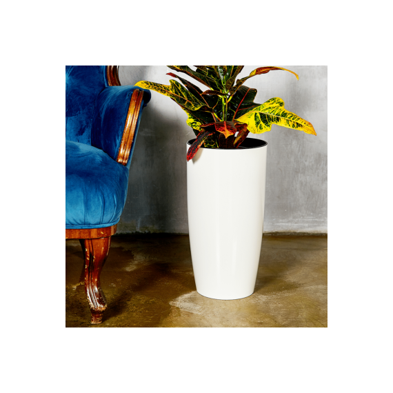 115042 GHIVECI DE FLORI ALFA D16*30 CM ALEANA, WHITE ROSE