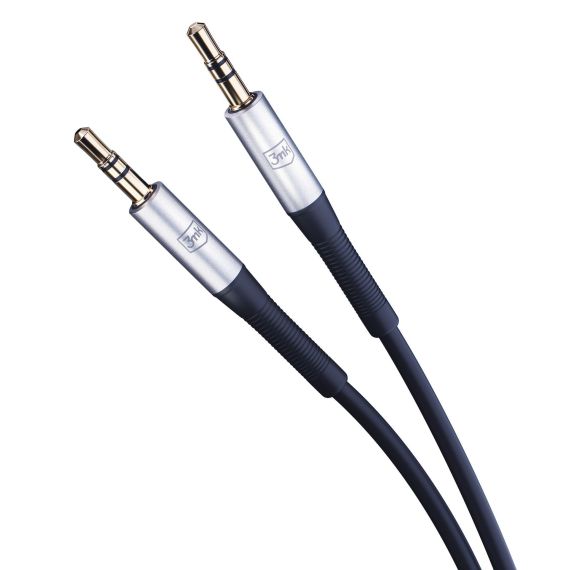AUDIO CABLU 3MK, ALUMINIU/SILICON, 2XMINI JACK 3.5 MM, 1 M, BLACK