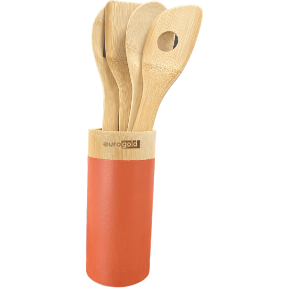 SET 5 USTENSILE DIN BAMBUS PENTRU BUCĂTĂRIE, EUROGOLD