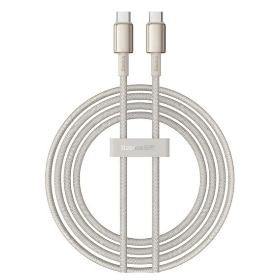 CABLE TYPE-C - TYPE-C, BRAIDED, 100W, 2M, BASEUS TUNGSTEN GALBEN
