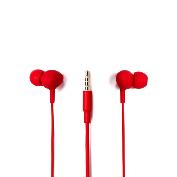 CASTI IN-EAR CU FIR TELLUR BASIC GAMMA, MICROFON,  ROSU