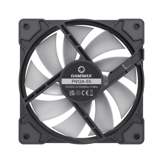 PC CASE FAN GAMEMAX FN12A-S5, 120MM, ARGB, 8 LED, 9 BLADES, PWM, <30DB, 41...
