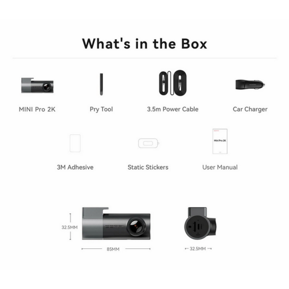 CAMERA AUTO DDPAI MINI PRO DASH CAM, BLACK