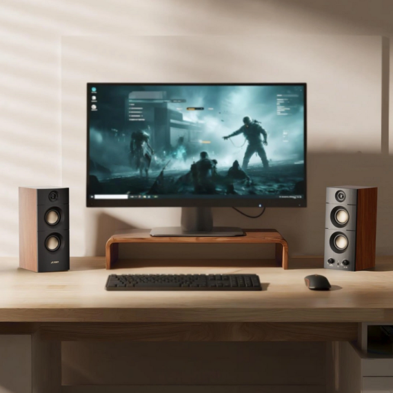 SPEAKERS F&D R330BT BLACK+WOODEN