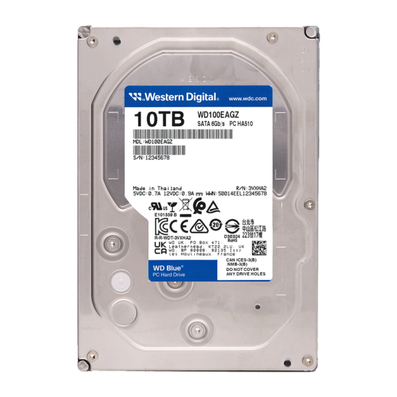 3.5" HDD 10.0TB-SATA-512MB   WESTERN DIGITAL "BLUE (WD100EAGZ)", PC DESKTOP,...