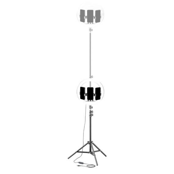 TRIPOD CU LAMPA CIRCULARA CELLULARLINE SELFIE RING TRIO UNIVERSAL 13", BLACK