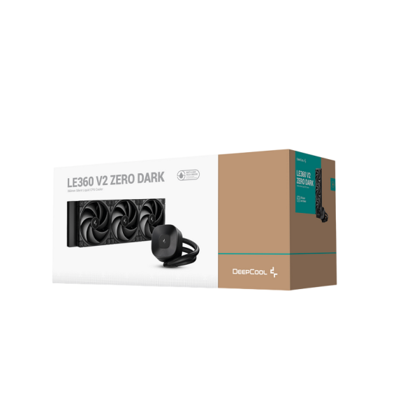 AIO LIQUID COOLING DEEPCOOL "LE360 V2 ZERO DARK" (<24.96DBA, 500-1600RPM,...