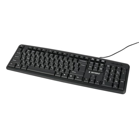 KEYBOARD GEMBIRD KB-U-103-UA, FULL SIZE, SILENT, 1.8M, USB, EN/UA, BLACK