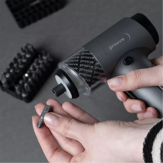 MULTIFUNCTIONAL ELECTRIC SCREWDRIVER SET PROOVE DRILLER 36IN1, GRAY
